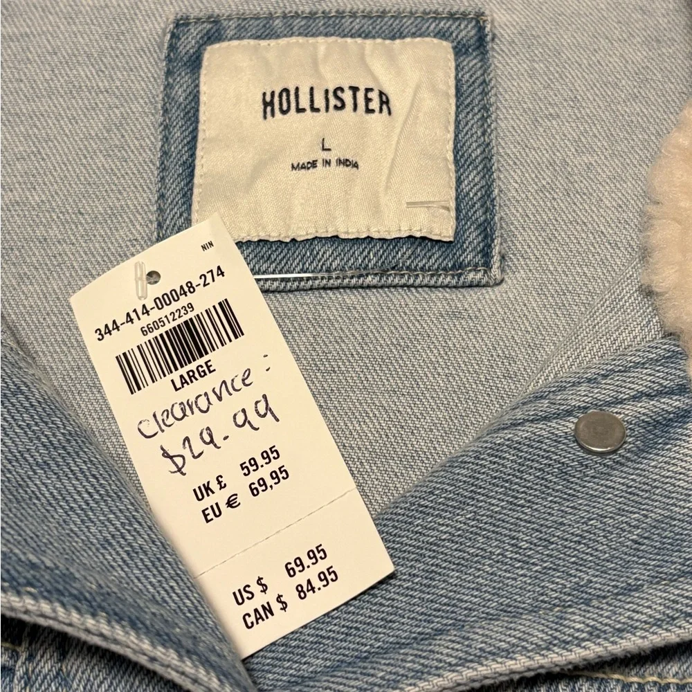 Hollister Denim Jacket with Faux Fur Collar - Picture 7 of 7